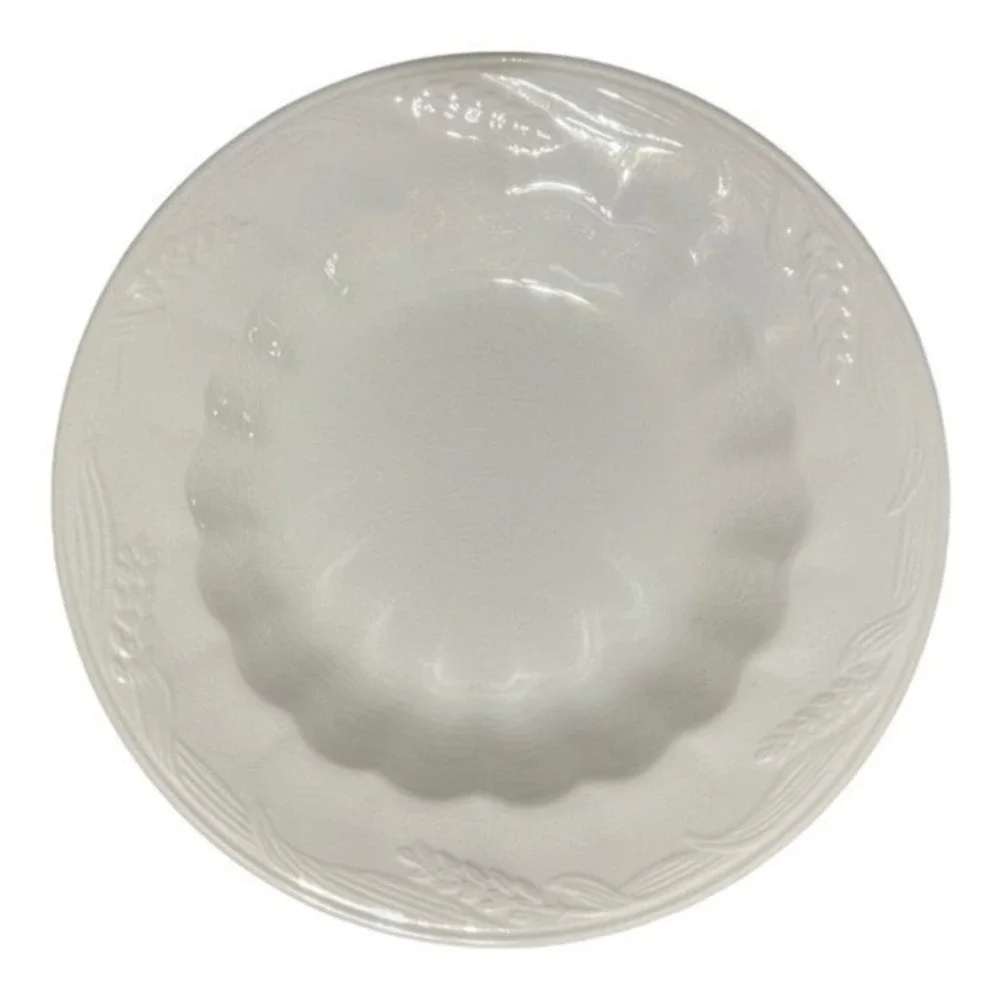Antique Royal Staffordshire Wilkinson England White Ironstone Soup Bowl Wheat 8